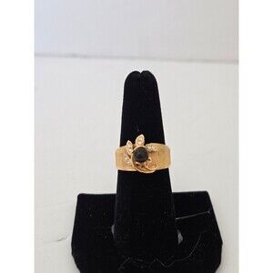 14k HGE Tigers eye ring rhinestones size 7.5 great condition